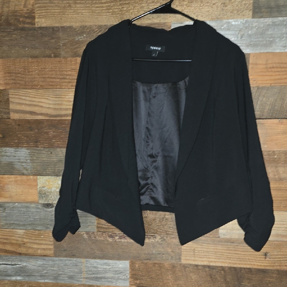 Torrid Elegant Short Drapped Black Blazer